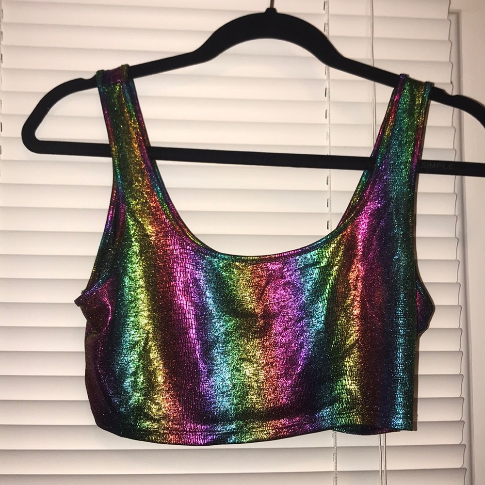 SHIMMER RAINBOW CROP TOP